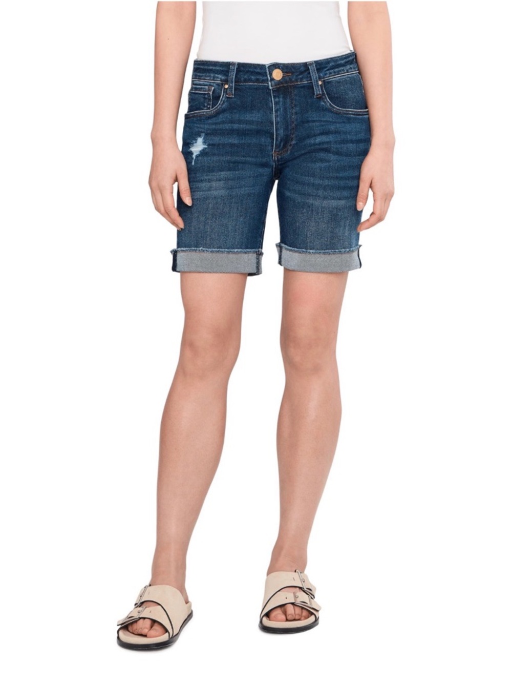 Kut from the Kloth Distressed Catherine Boyfriend Jean Shorts - Picture 3 of 8